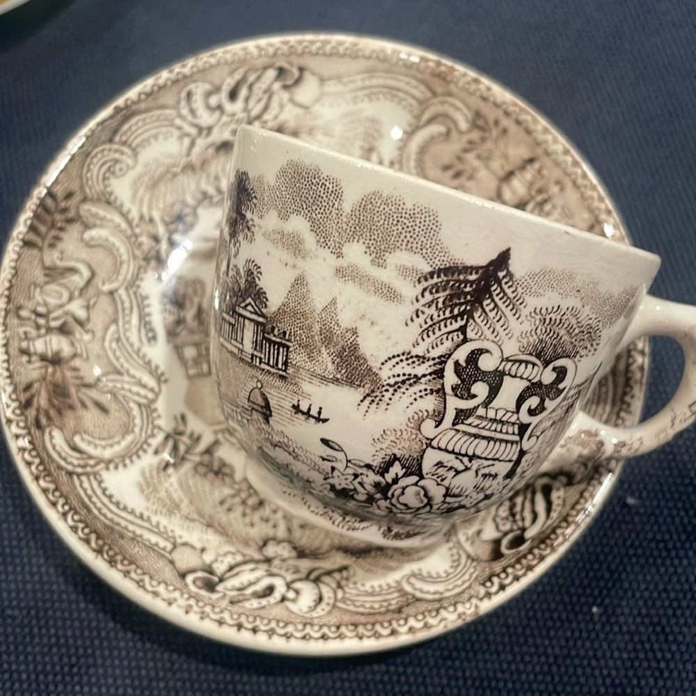 1800 Demi cup and saucer from MYCENAE W.A.A.